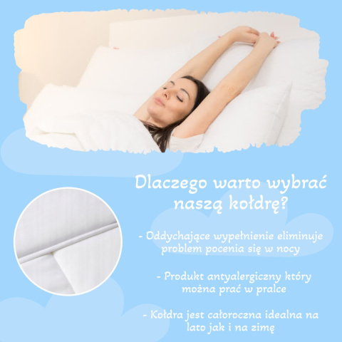 Kołdra 180x200 Całoroczna + 2x Poduszka 70x80 Pikowana Kołdra 180x200 Całoroczna + 2x Poduszka 70x80 Pikowana
